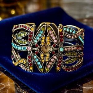 Heidi Daus Vibrant Crystal Dragonfly Watch Cuff Bracelet